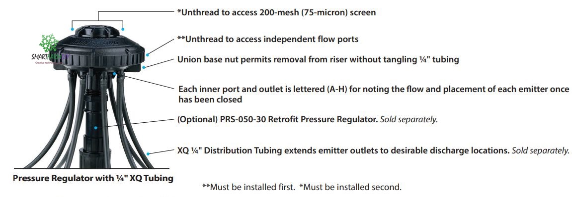 8 Outlet Distribution Device ฟิลเตอร์ 1 GPH