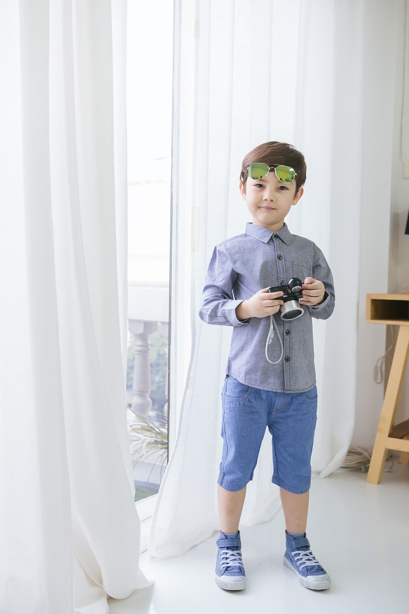 กางเกงเด็ก สียีนส์ฟ้า