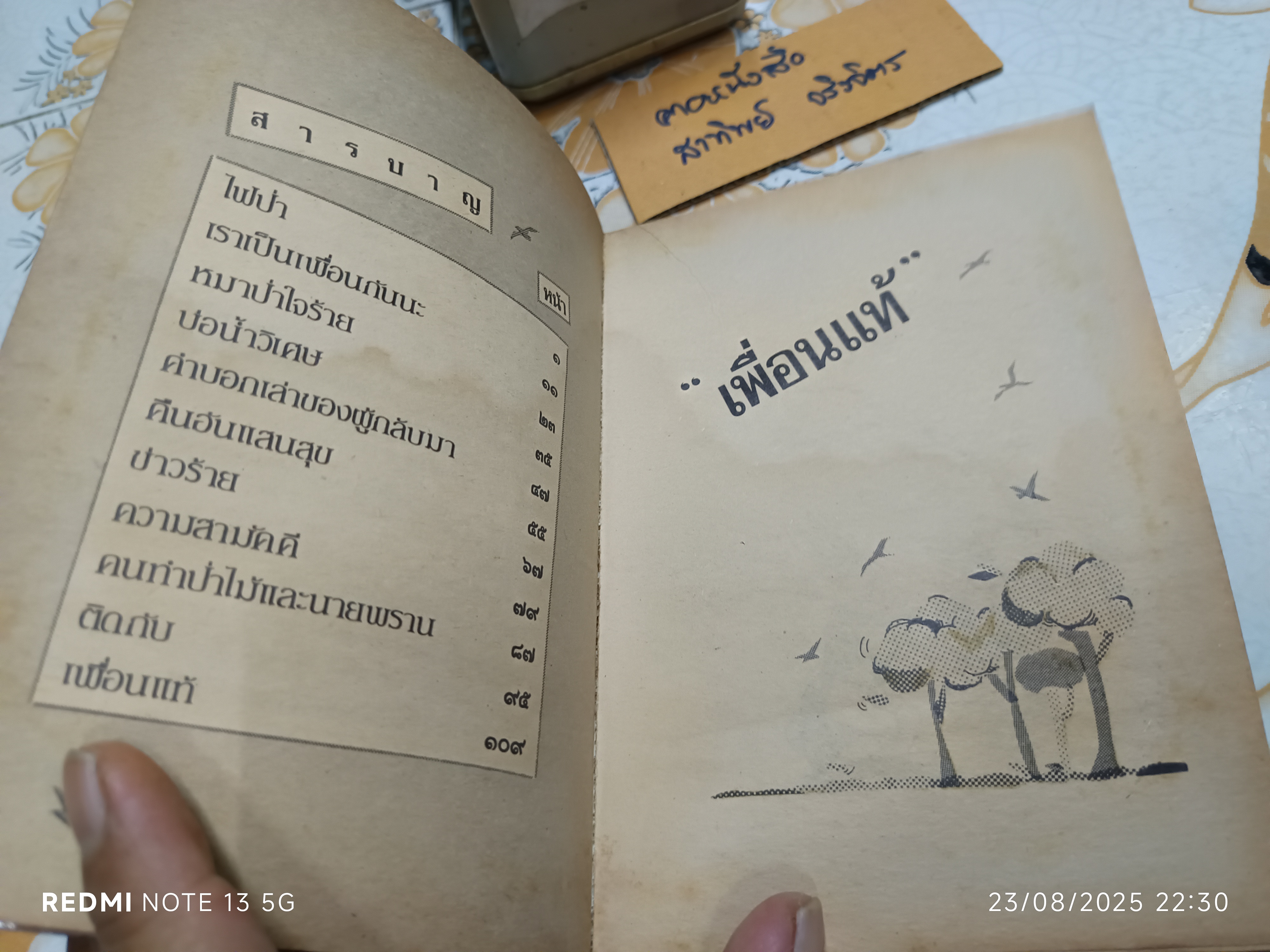 เพื่อนแท้ ผู้เขียน ทำนุ อ้นประเสริฐ ปกและภาพประกอบ สมบัติ คิ้วฮก (ท.ว.พ.)