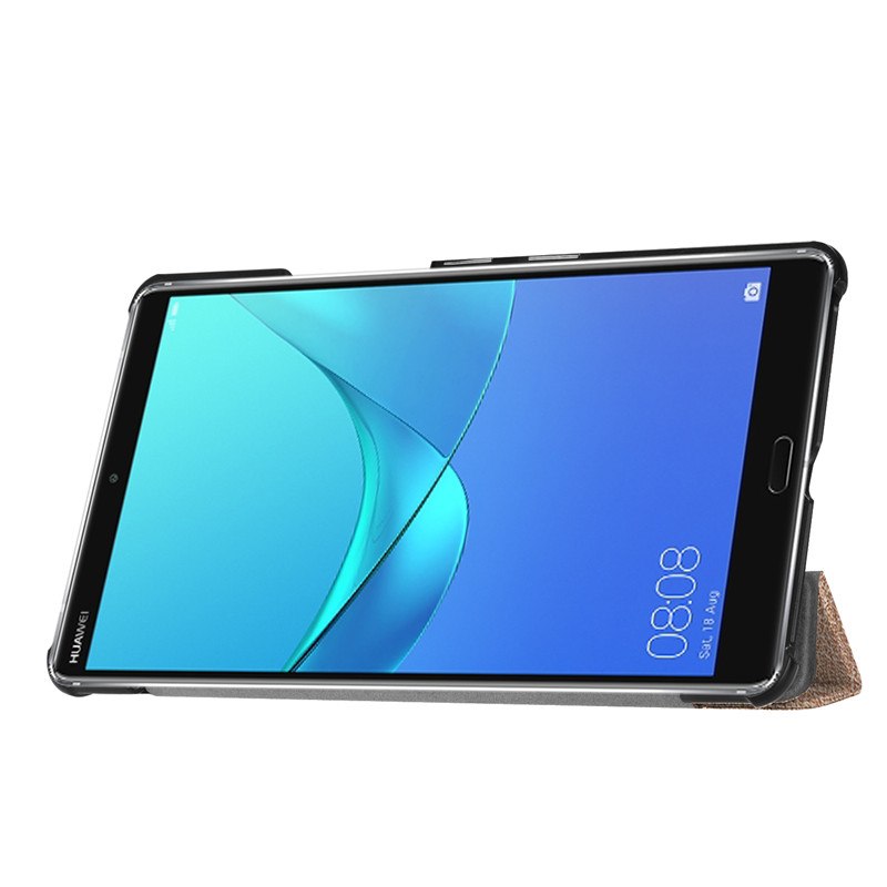 Case Huawei MediaPad M5 8.4 นิ้ว #เคสฝาพับหนัง PU แบบพับ 3 พับ Tri-fold Leather Folio Case