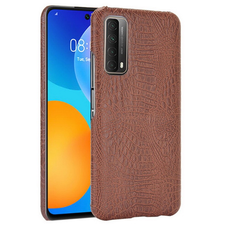 เคส Huawei Y7a #เคสฝาหลังพลาสติกแข็งเคลือบหนัง PU ลายผิวหนังจระเข้