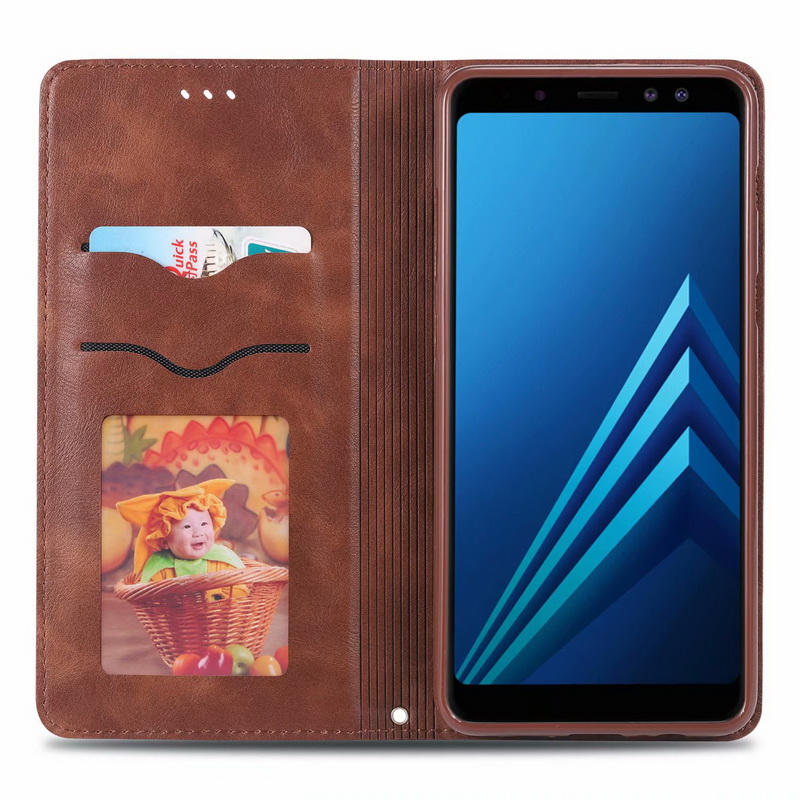 Case Samsung Galaxy A9 2018 #เคสฝาพับ AZNS สไตล์ Retro หนัง PU มีช่องเสียบการ์ด