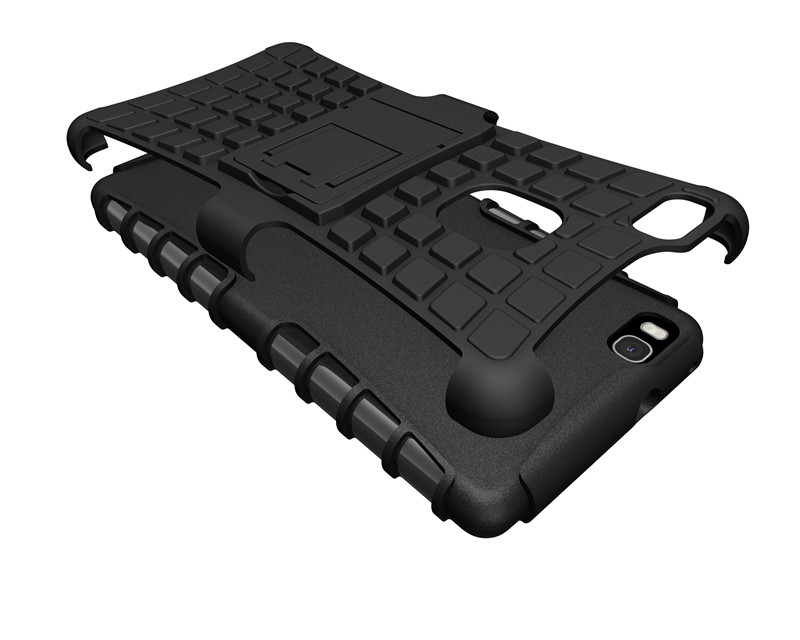 เคส Huawei P9 Lite #เคสฝาหลัง Hybrid กันกระทกกันลื่น Shell TPU+PC พร้อมขาตั้งในตัว