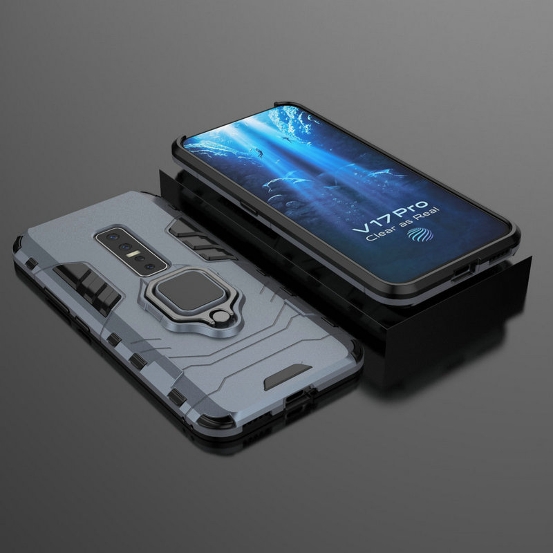 Case Vivo V17 Pro #เคสฝาหลังพลาสติกแข็ง +TPU Hybrid Case มีแหวนสวมนิ้วโลหะ