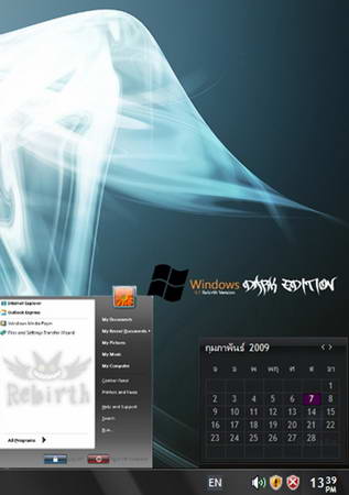 Windows XP Dark Edition V.7 Rebirth Power Pack Version 2009 [DVD Version] ( 1 DVD )