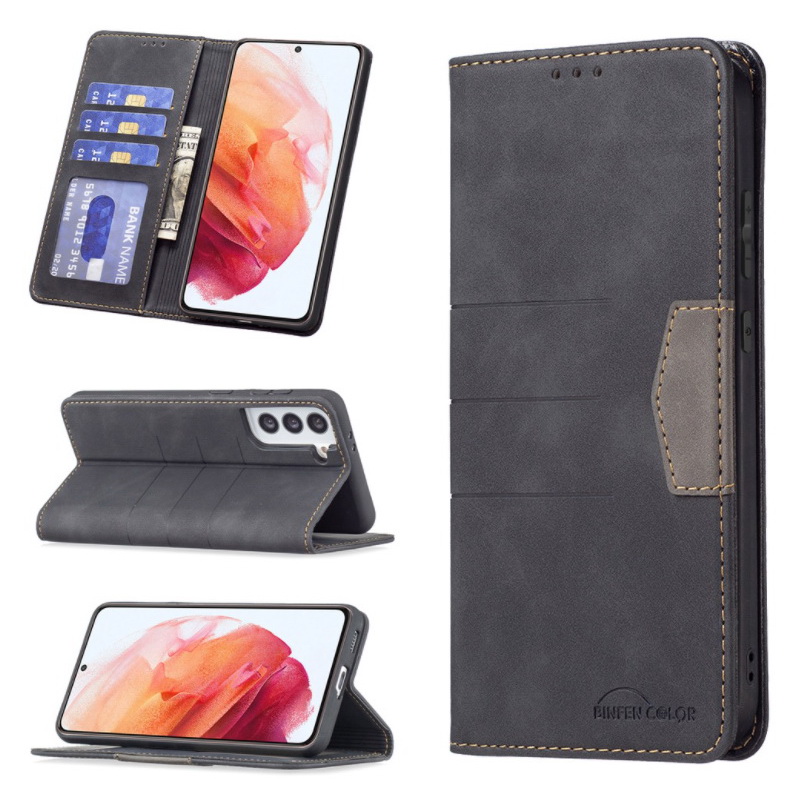 เคส Samsung Galaxy S22 5G #เคสฝาพับหนัง PU สไตล์กระเป๋าสตางค์พร้อมช่องใส่การ์ด Luxury Flip Stand Card Phone Leather Wallet Cover Casing
