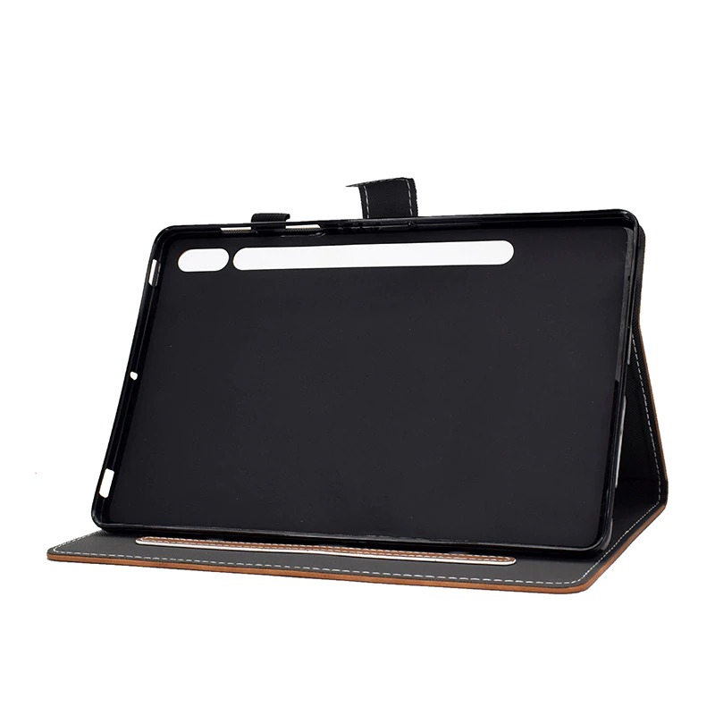 Case Samsung Galaxy Tab S7 SM-T870 SM-T875 #เคสฝาพับหนัง PU มีช่องใส่บัตร Magnetic Flip PU Leather Case Cover Stand