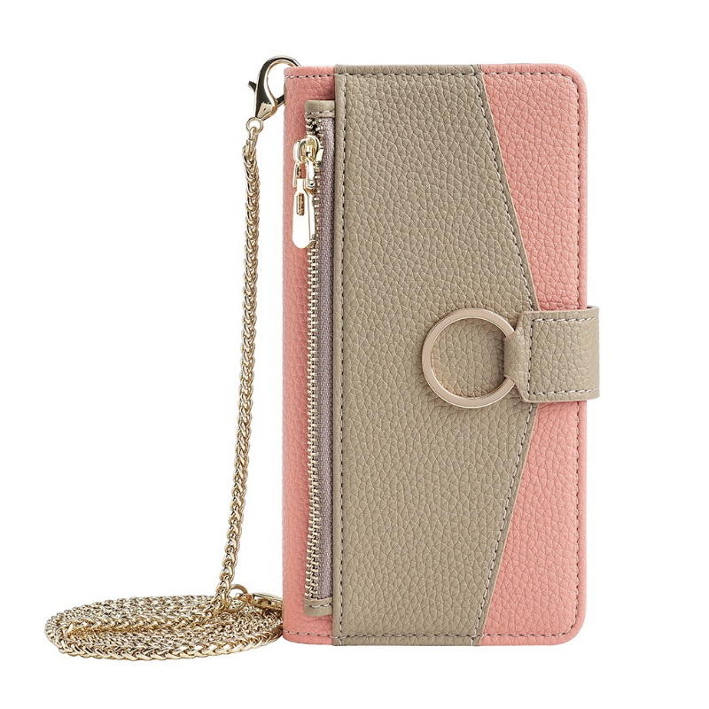 Case vivo V23 5G#เคสฝาพับหนัง PU สีทูโทนมีกระจกเงาด้านใน แบบกระเป๋าสตางค์ Zipper Wallet Leather Flip Case