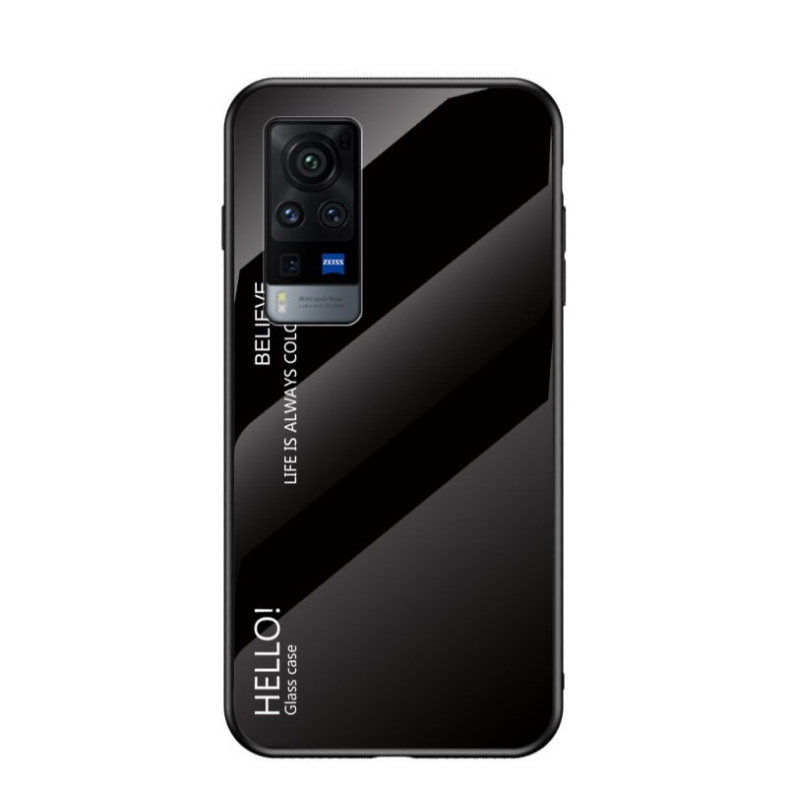 เคส Vivo Y31 2021 #เคสฝาหลัง Gradient Color Glass + PC + TPU Hybrid Case