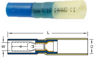 หางปลาเสียบกลมตัวเมียหุ้มเต็มชนิดท่่อหดกันน้ำ HEAT SHRINKABLE-FULLY NYLON RECEPTACLE DISCONNECTORS