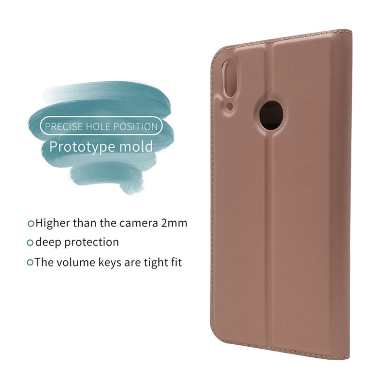 Case Huawei Y7 2019 #เคสฝาพับหนัง PU Magnetic Adsorption Stand Leather Card Holder