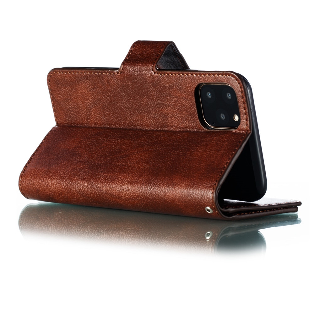 Case iphone 11 #เคสฝาพับหนัง PU แบบกระเป๋าสตางค์มีที่เก็บบัตรหลายช่อง Retro Wallet Leather Cover Multi Cards Stand