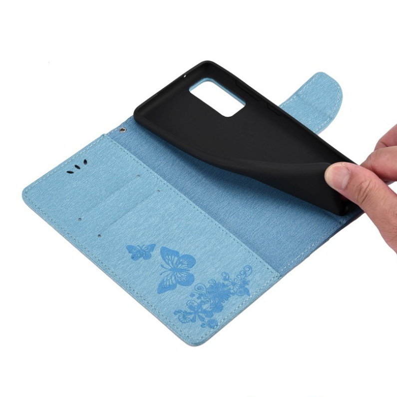 เคส Samsung Galaxy S20 FE/S20 FE 5G #เคสฝาพับหนัง PU ลายดอกไม้ผีเสื้อมีช่องใส่บัตร