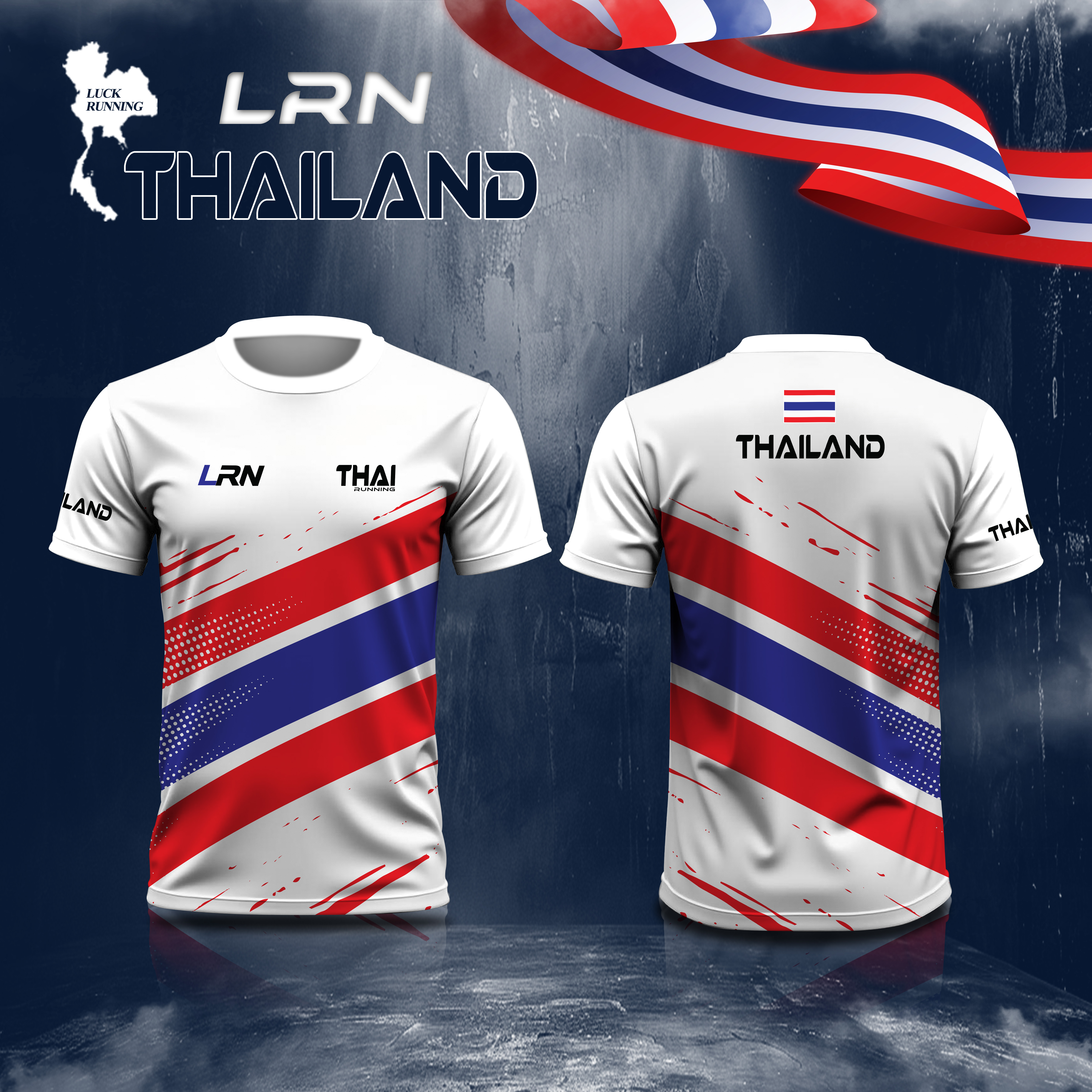 เสื้อวิ่งพิมพ์ลาย LRN เนื้อผ้า Super Air Flow (SF09)