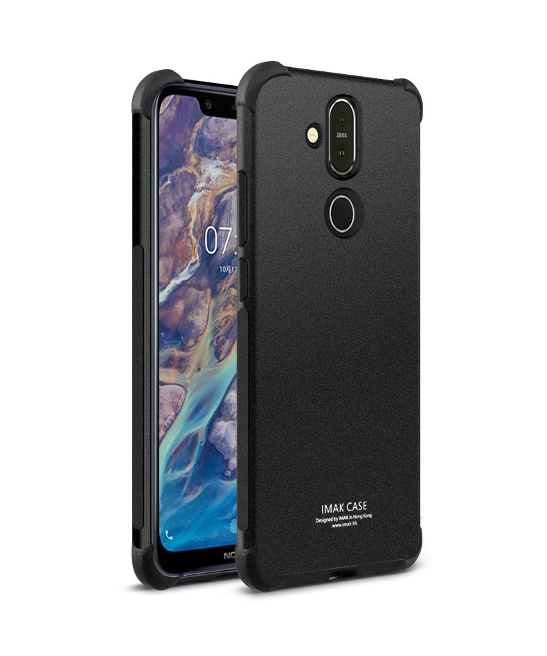 Case Nokia 8.1/X7 #เคสฝาหลัง IMAK Skin Feel Anti-drop TPU Case + ฟิล์มกันรอย Explosion-proof Screen Film