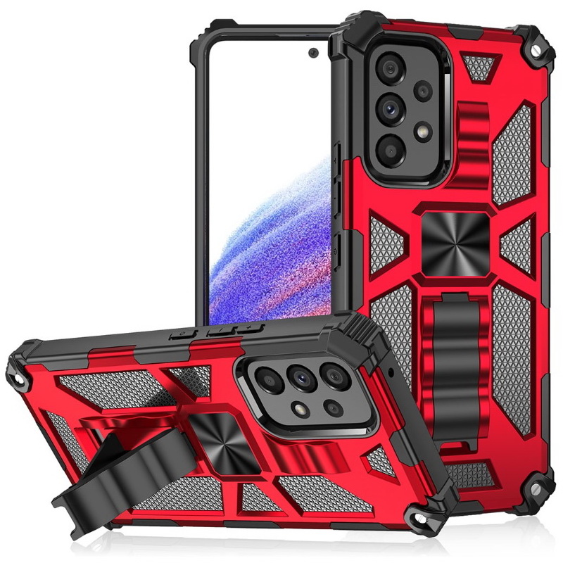 เคส Samsung Galaxy A21s #เคสฝาหลังพลาสติกแข็ง ไฮบริด TPU + Kickstand