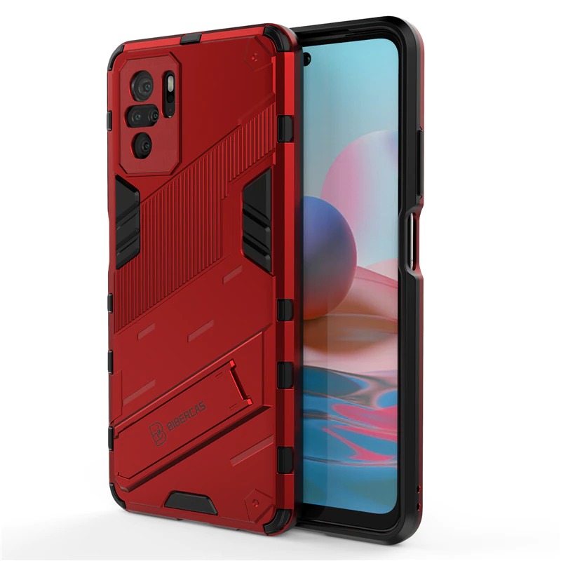 เคส Redmi Note 10 4G #เคสฝาหลังพลาสติก ไฮบริด TPU + Kickstand