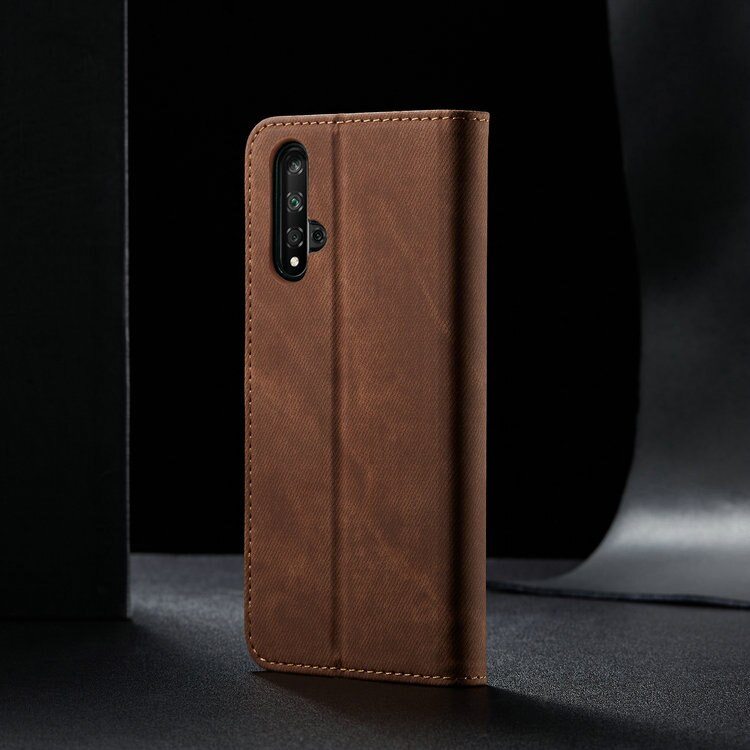 Case Huawei Nova 5T #เคสฝาพับสไตล์ย้อนยุคผิวผ้ายีนส์แบบกระเป๋าสตางค์