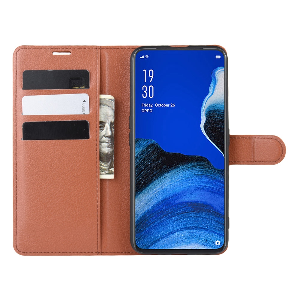 Case OPPO Reno 2F #เคสฝาพับสไตล์กระเป๋าสตางค์หนัง PU ผิวลิ้นจี่สีสันสวยงามทันสมัย