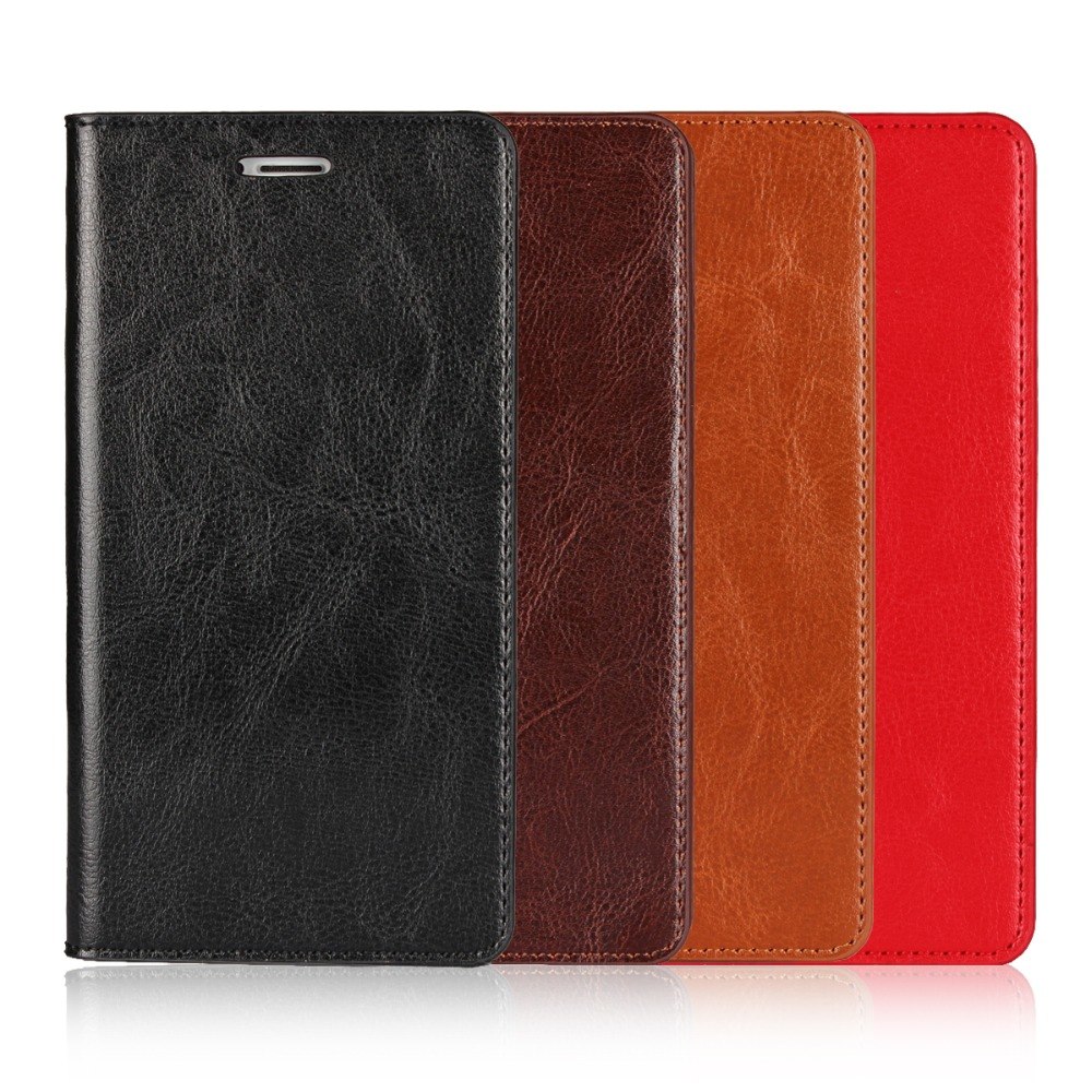 เคส Huawei GR5 2017 #เคสฝาพับแบบกระเป๋าสตางค์หนังแท้ Crazy Horse Genuine Leather Wallet Shell