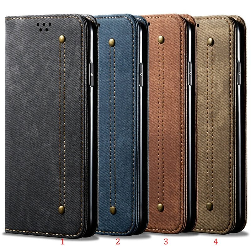เคส Samsung Galaxy A32 5G #เคสฝาพับสไตล์ย้อนยุคผิวผ้ายีนส์แบบกระเป๋าสตางค์