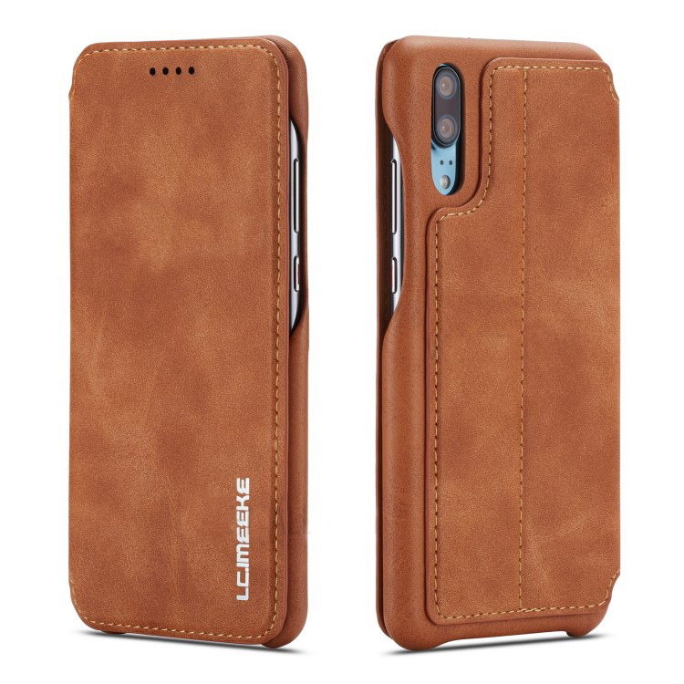 Case Huawei P20 Pro #เคสฝาพับหนัง PU มีช่องใส่บัตร LC.IMEEKE Retro Style Leather Card Holder