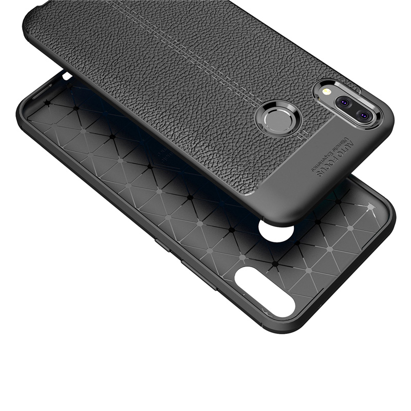 เคส Huawei Y9 (2019) #เคสฝาหลังผิวลิ้นจี่ช่วยป้องกันลายนิ้วมือและกันลื่นได้ดี