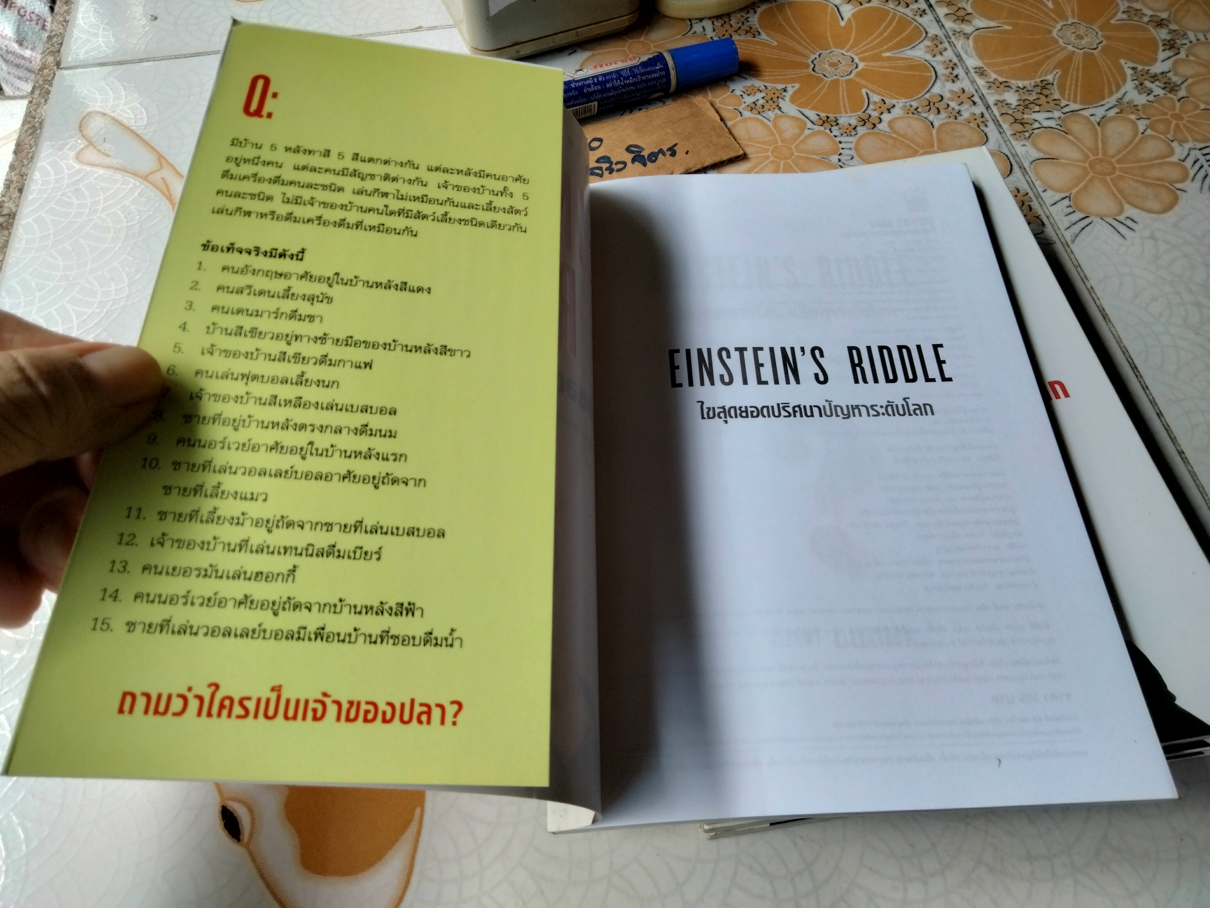 EINSTEIN'S RIDDLE ไขสุดยอดปริศนาปัญหาระดับโลก - เจเรมี สแตงรูม เขียน - รัชนี เอนกพีระศักดิ์ แปล