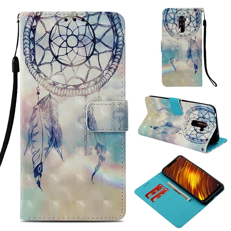 Case Xiaomi Pocophone F1 3D Vivid Pattern Stand Leather #เคสฝาพับสไตล์กระเป๋าสตางค์ลายน่ารักๆ