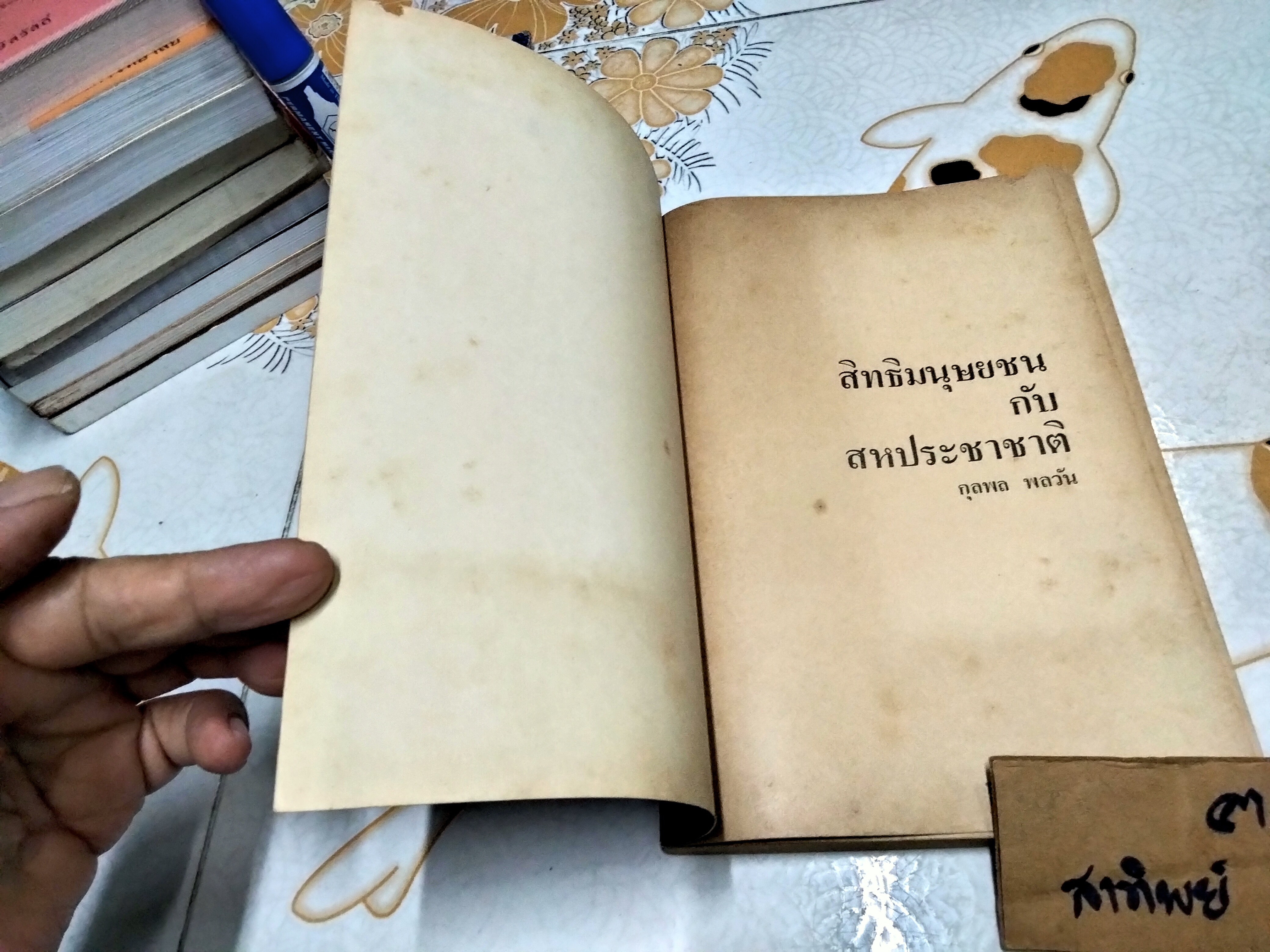 สิทธิมนุษยชนกับสหประชาชาติ กุลพล พลวัน พิมพ์ครั้งที่ 2/2527 **สินค้าหมด**