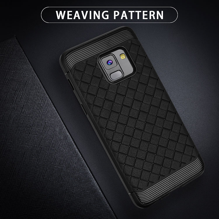 เคส Samsung Galaxy A8 (2018) #เคสฝาหลังนิ่ม Woven Texture Soft TPU
