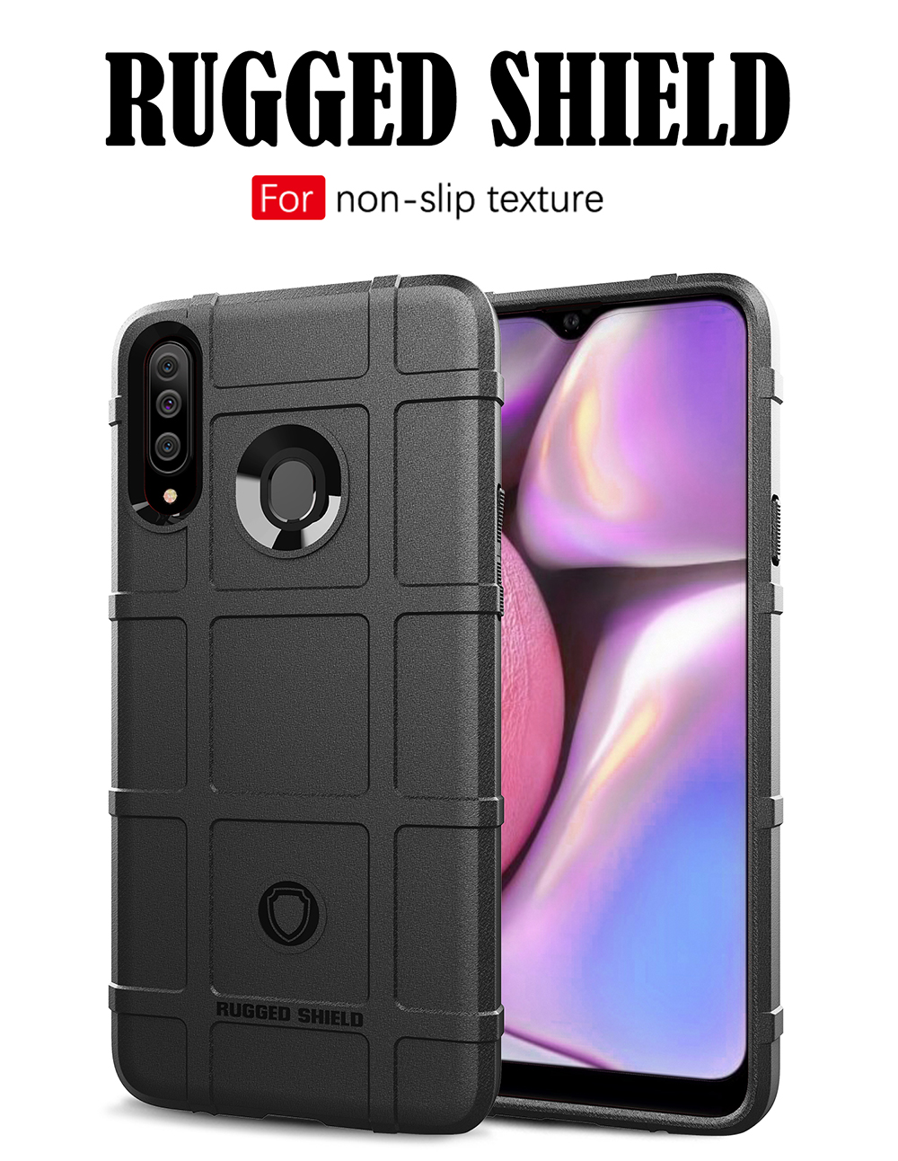 Case Samsung Galaxy A20s #เคสฝาหลัง Rugged Shield Series Soft Silicone Shock Absorption Matte กันกระแทก