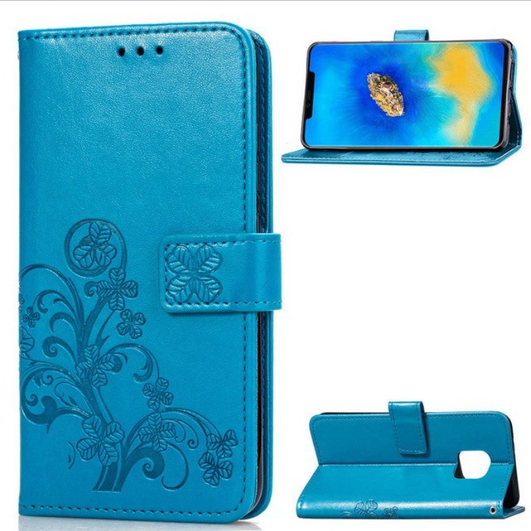 Case Huawei Mate 20 Pro #เคสฝาพับมีช่องใส่บัตร Imprinted Clover Leather Wallet