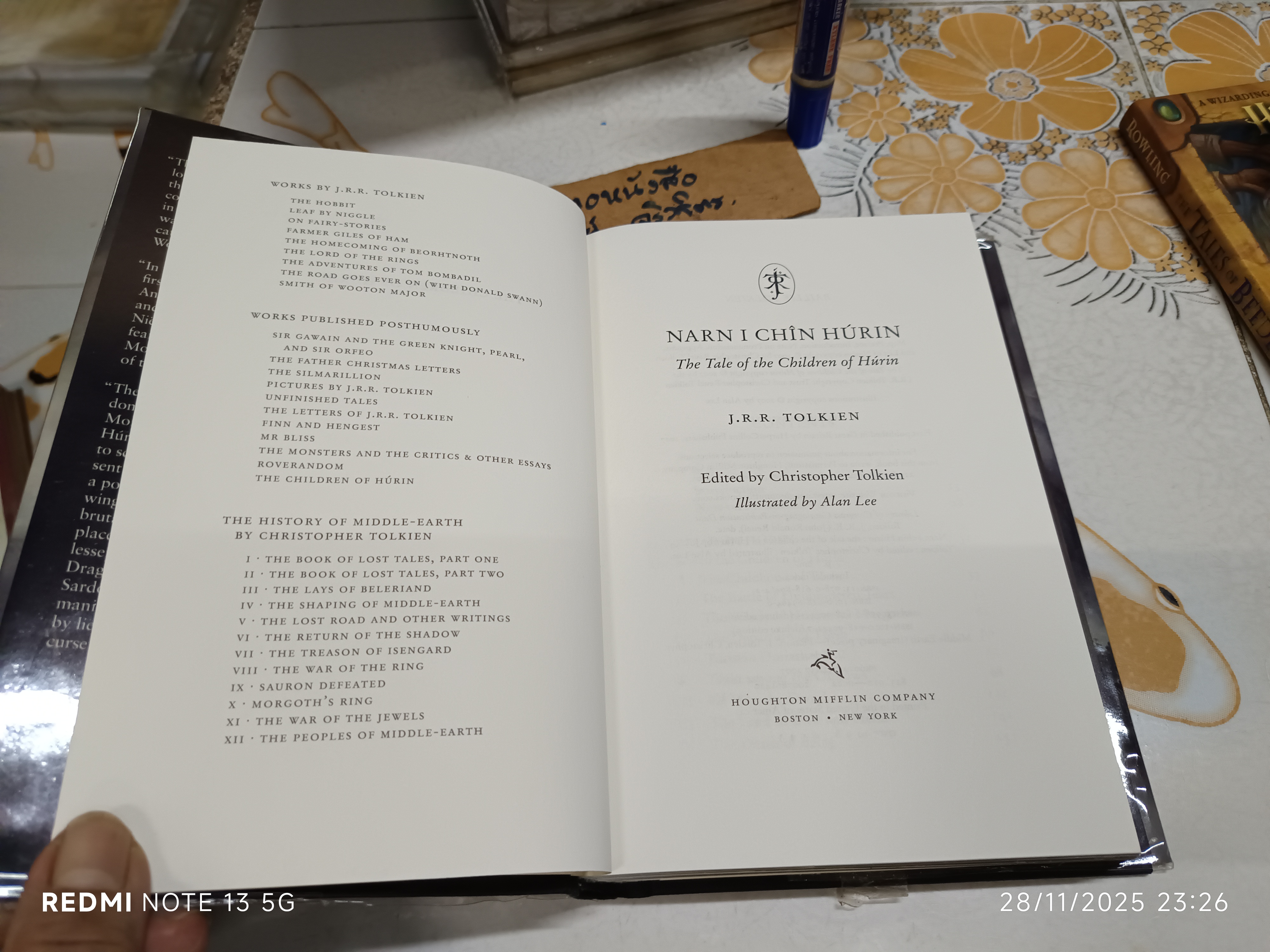 THE CHILDREN OF HURIN (Hardcover) Tolkien, J.R.R. พิมพ์ครั้งแรก 2007 **ฉบับภาษาอังกฤษ