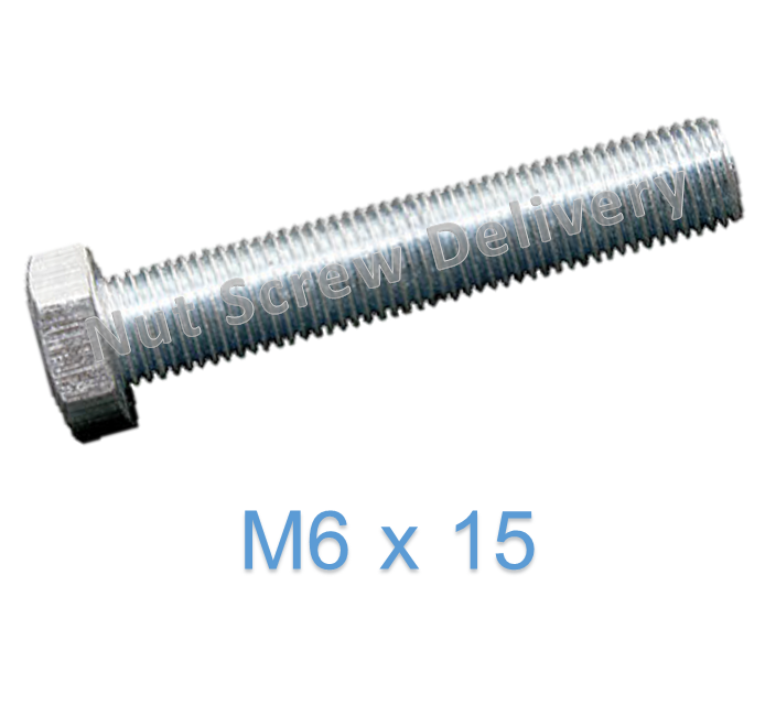 สกรูหัวเหลี่ยมมิลขาว M6 x 15