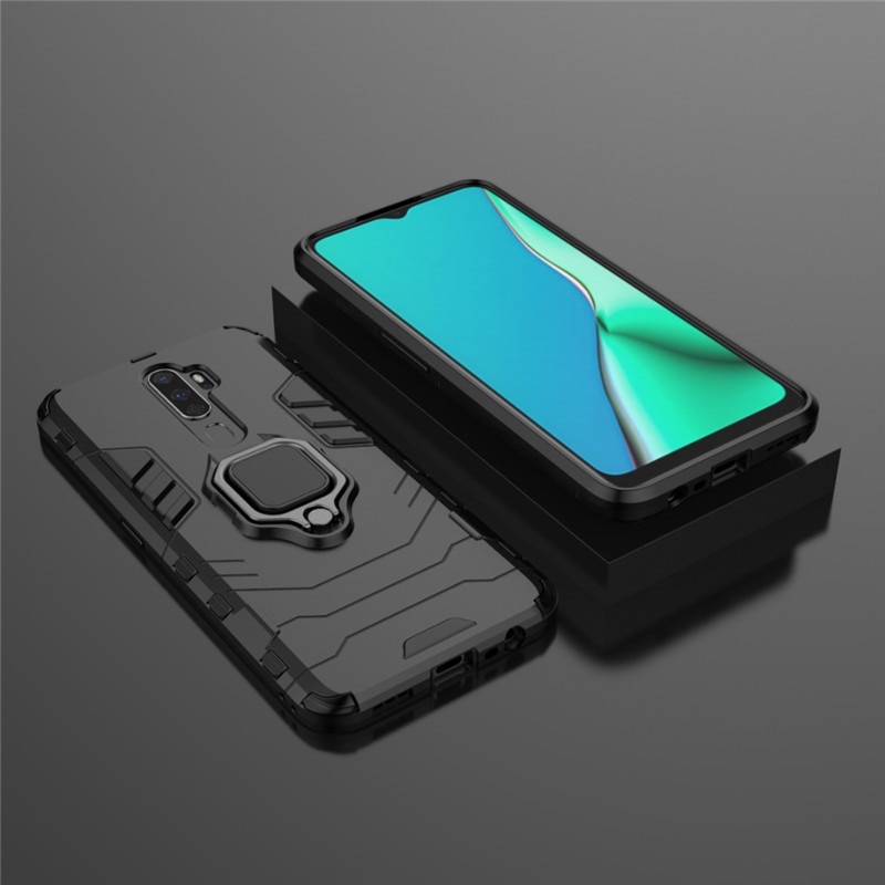 เคส OPPO A9 (2020) / A5 (2020) #เคสฝาหลังพลาสติกแข็ง +TPU Hybrid Case มีแหวนสวมนิ้วโลหะ (สินค้าพร้อมส่ง)