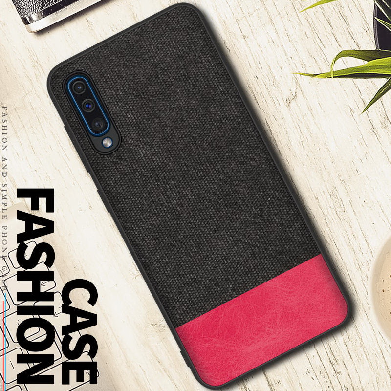 Case Samsung Galaxy A50 / A50s / A30s #เคสฝาหลังรูปแบบ Cloth Texture PU Leather + TPU