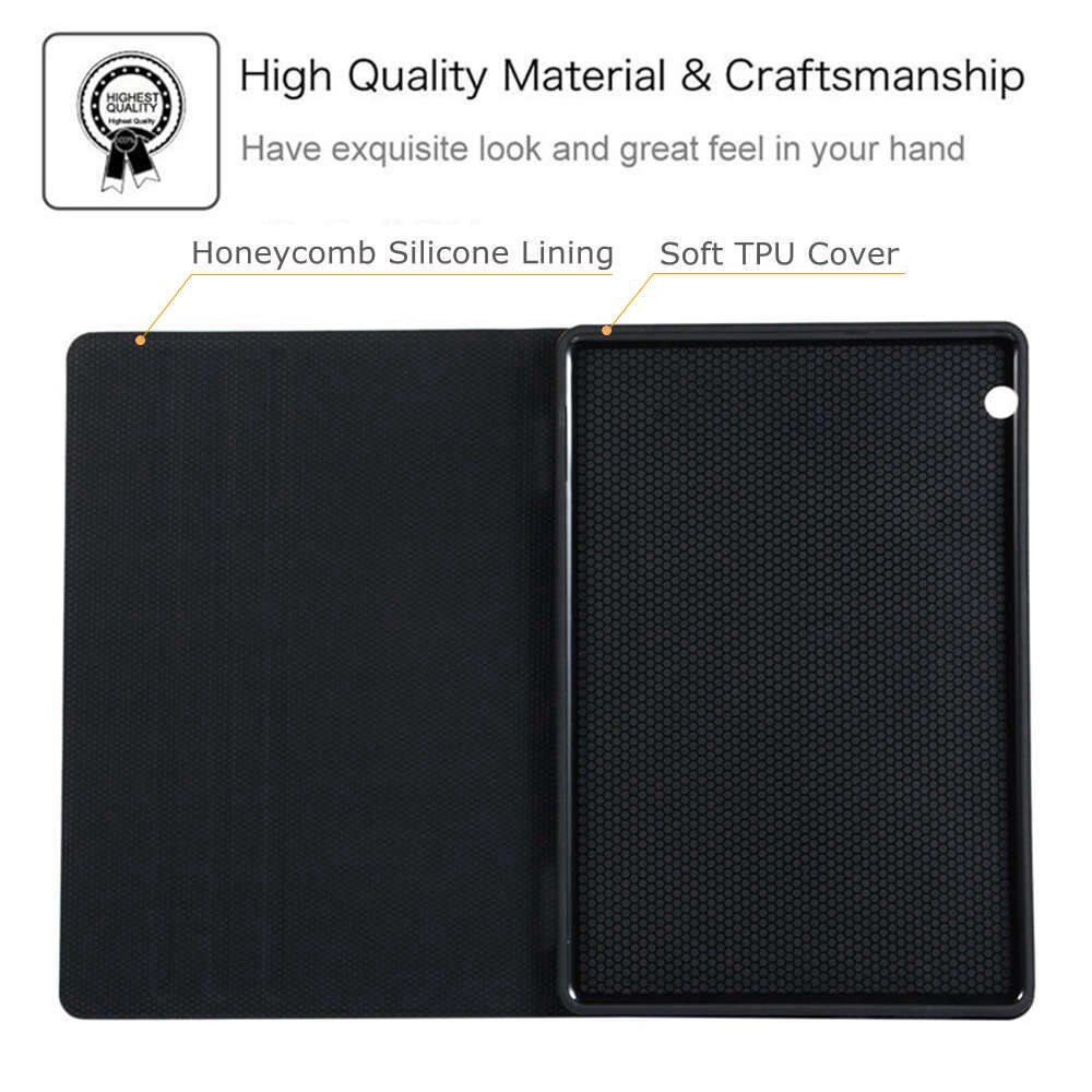 Case Huawei MediaPad T5 10 #เคสฝาพับหนัง PU ผิวเนื้อผ้าพับตั้งได้สีสันสวยงาม