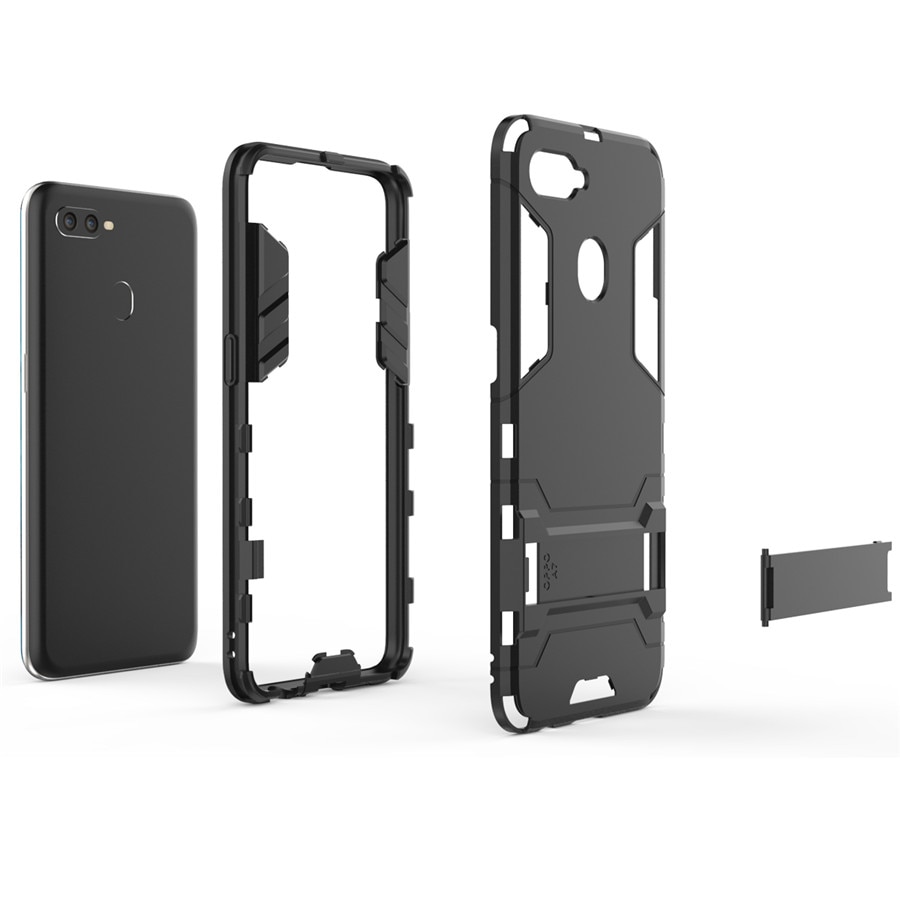 Case OPPO A7 / A5s / AX5s #เคสฝาหลังพลาสติก ไฮบริด TPU + Kickstand
