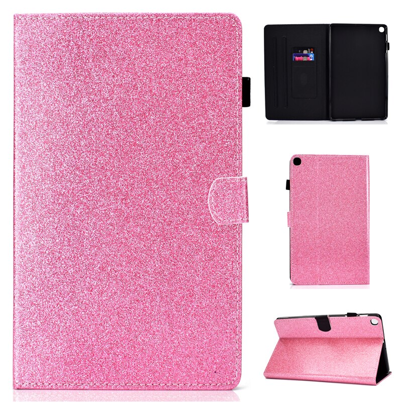 Case Samsung Galaxy Tab S5e SM-T720 #เคสแท็บเล็ตหนัง PU มีช่องใส่บัตร Glitter Powder Magnetic Stand Wallet PU Leather