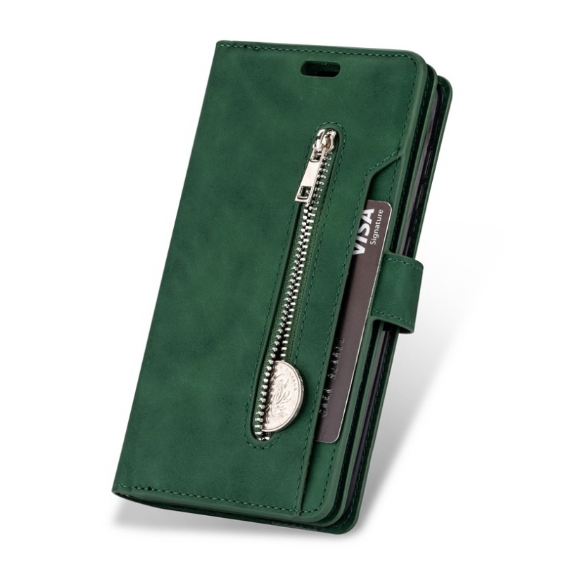 เคส Samsung Galaxy Note 10 Lite #เคสฝาพับแบบกระเป๋าสตางค์ช่องใส่บัตรหลายช่อง Multi-slot Wallet Zippered Leather พร้อมสายคล้อง