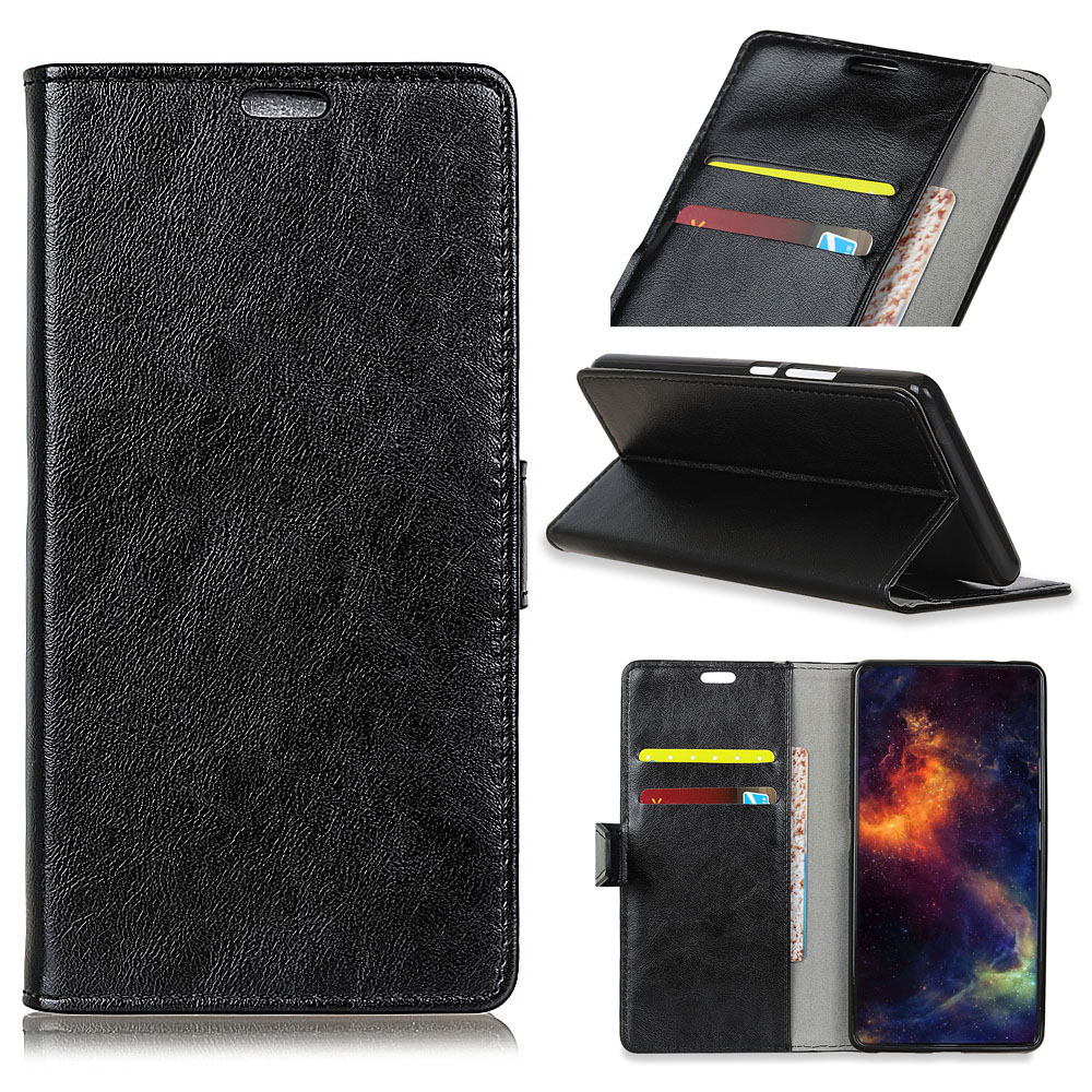 Case Samsung Galaxy A7 (2018) #เคสฝาพับหนัง PU ผิวหนังม้า Crazy Horse Grain Leather