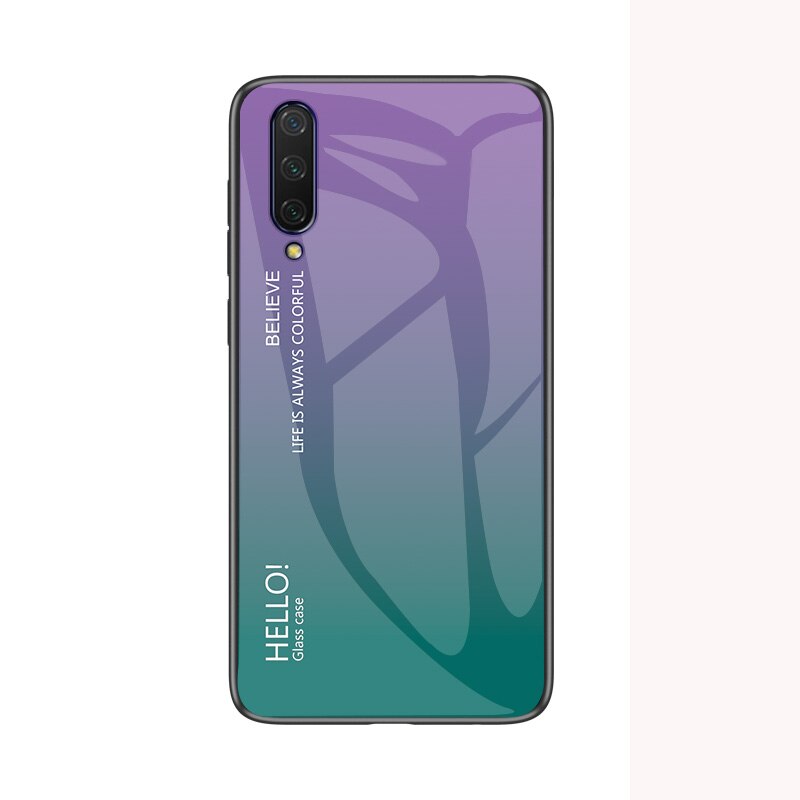 Case Huawei Y9s #เคสฝาหลัง Gradient Color Glass + PC + TPU Hybrid Case