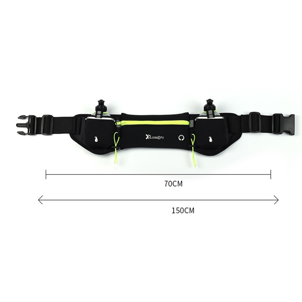 กระเป๋าคาดเอววิ่งออกกำลังกายใส่ขวดน้ำ 2 ขวด ติด BIB มีช่องเสียบหูฟัง (แถมฟรีขวดน้ำ 2 ขวดขนาด 175ML) (A27)