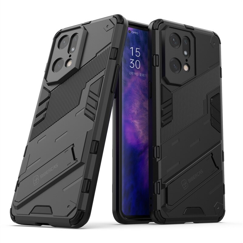 Case OPPO Find X5 Pro 5G #เคสฝาหลังพลาสติก ไฮบริด TPU + Kickstand