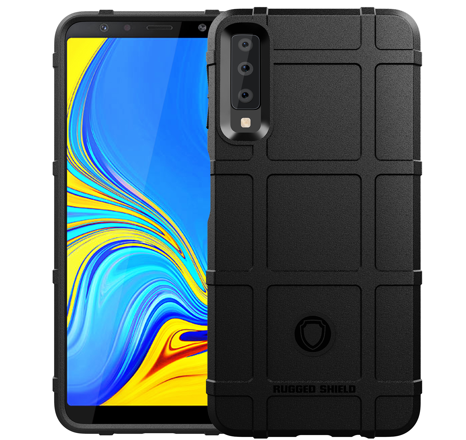 เคส Samsung Galaxy A7 (2018) #เคสฝาหลัง Rugged Shield Series Soft Silicone Shock Absorption Matte กันกระแทก