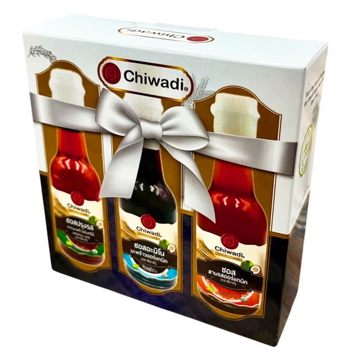Chiwadi Gift Set Sauce 3 pcs น้ำปลามังสวิรัติ ซีอิ้วมังสวิรัติ ซอสสามรส 60ml. (Chiwadi Gift Set Sauce 3 pcs)