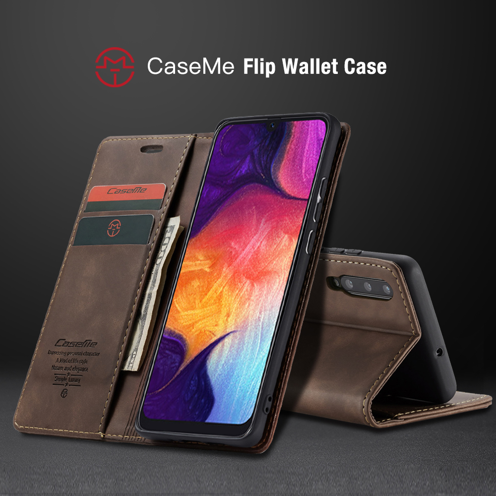 Case Samsung Galaxy A50 / A50s / A30s #เคสฝาพับหนังกระเป๋าสตางค์ CASEME Auto-absorbed Leather Wallet