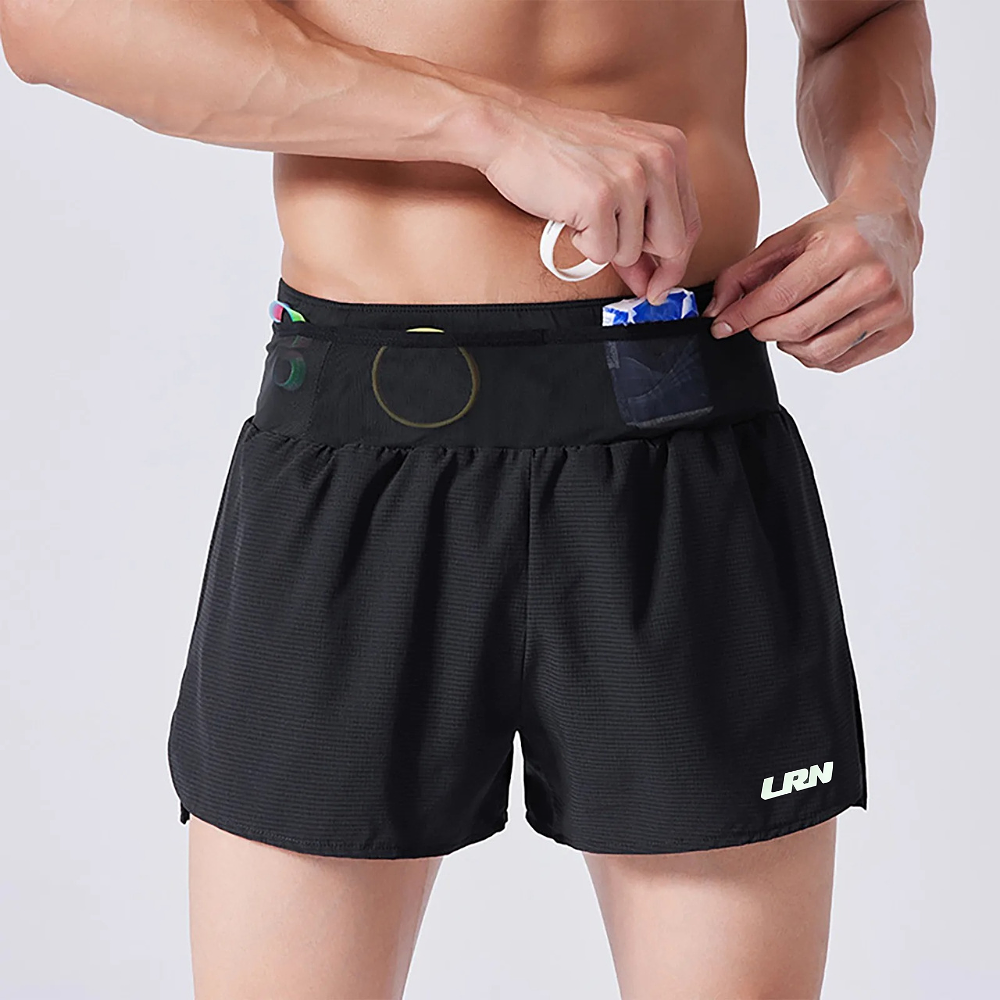 กางเกงวิ่งขาสั้น วิ่งมาราธอน วิ่งเทรล 2.5 " มีซับในขาสั้น มีกระเป๋าใส่ของที่รอบเอวในตัว (F04)