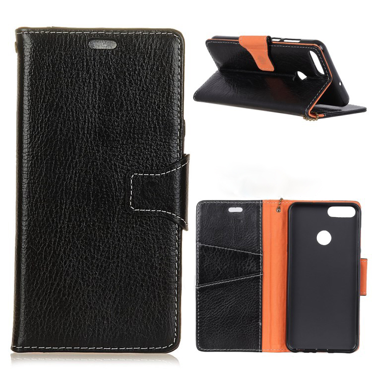 เคส Huawei Y9 (2018) #เคสฝาพับสไตล์กระเป๋าสตางค์หนังแท้ Crazy Horse Genuine Leather Wallet